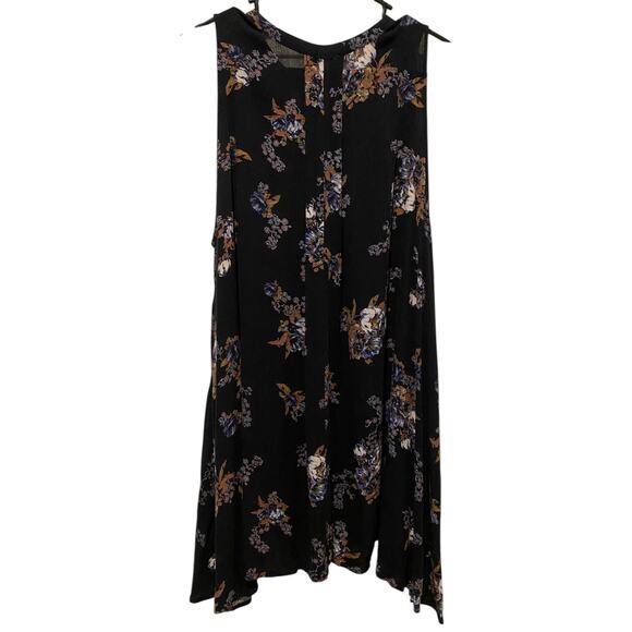 Free People Snap Out Of It Sleeveless Tree Swing Tunic Top Small Black Floral - Picture 6 of 14